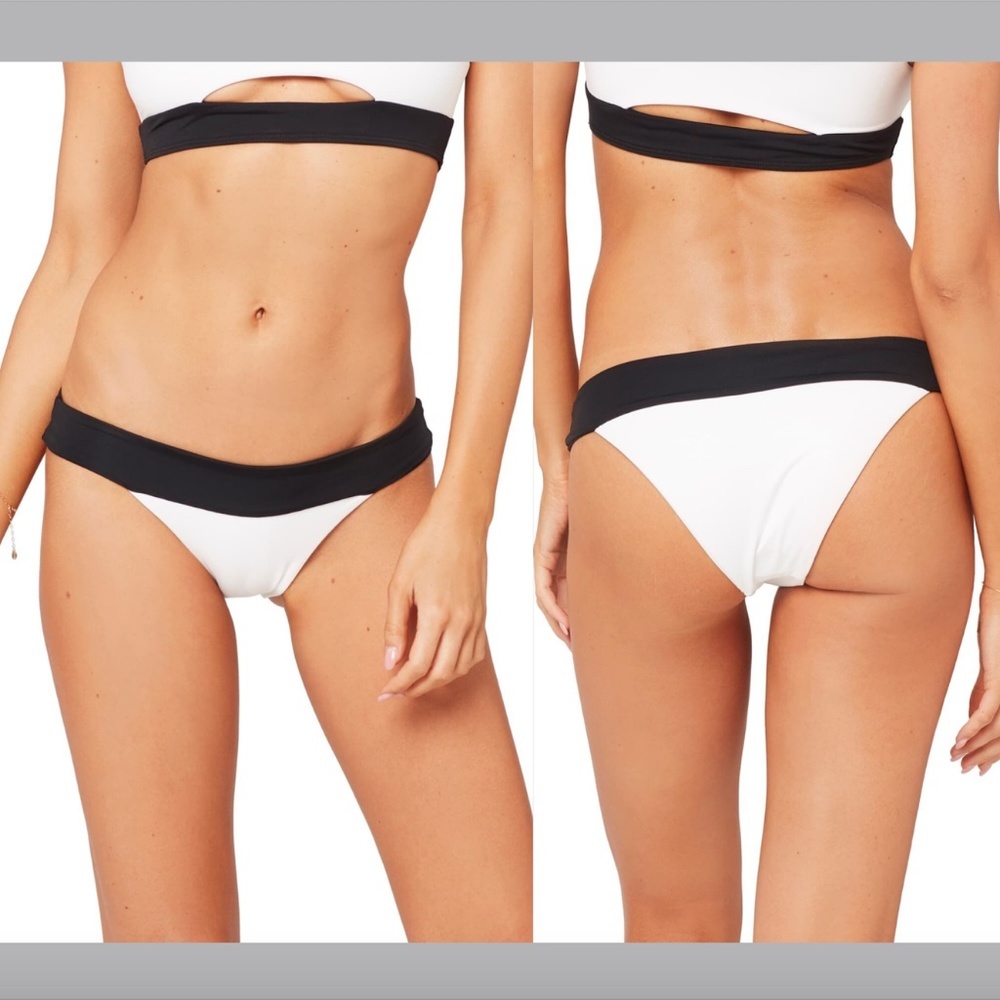 NWT! $75 L‎ Space Veronica Classic Colorblock Bikini Bottoms [SZ Large ]